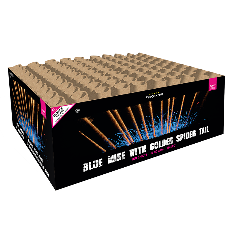 Blue mine with golden spider tail 100 shots silence!