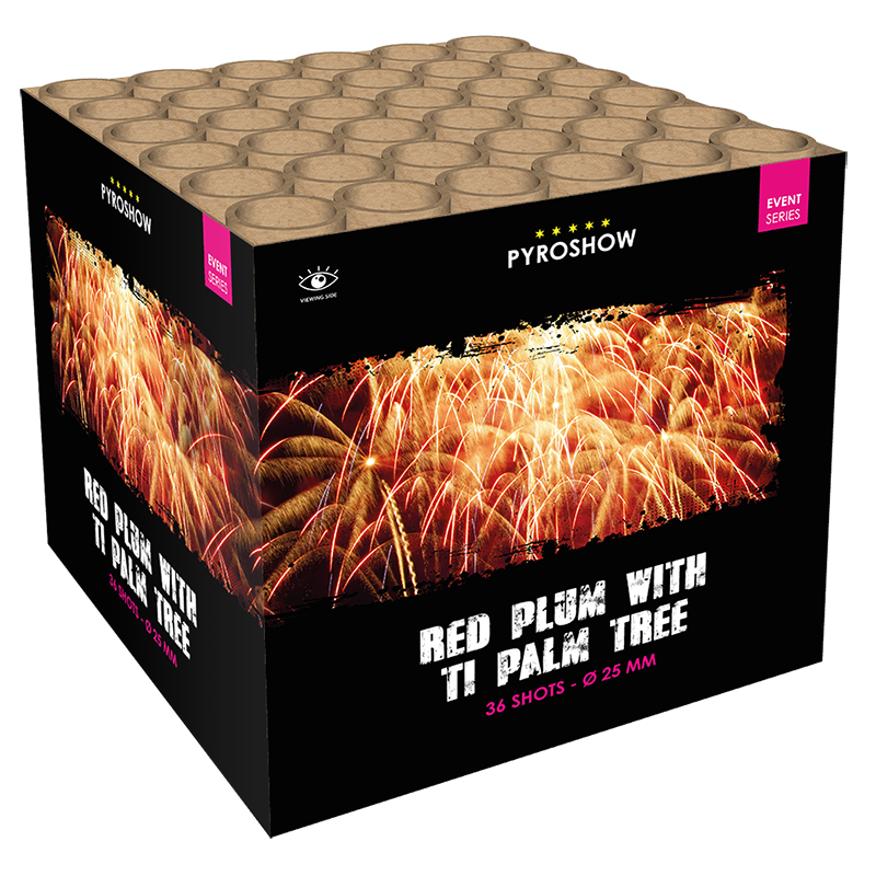 Red Plum with Ti Palm Tree