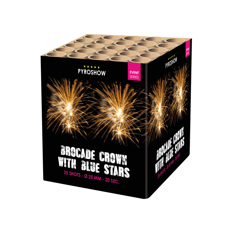 Brocade Crown w. Blue Stars &amp; Tail