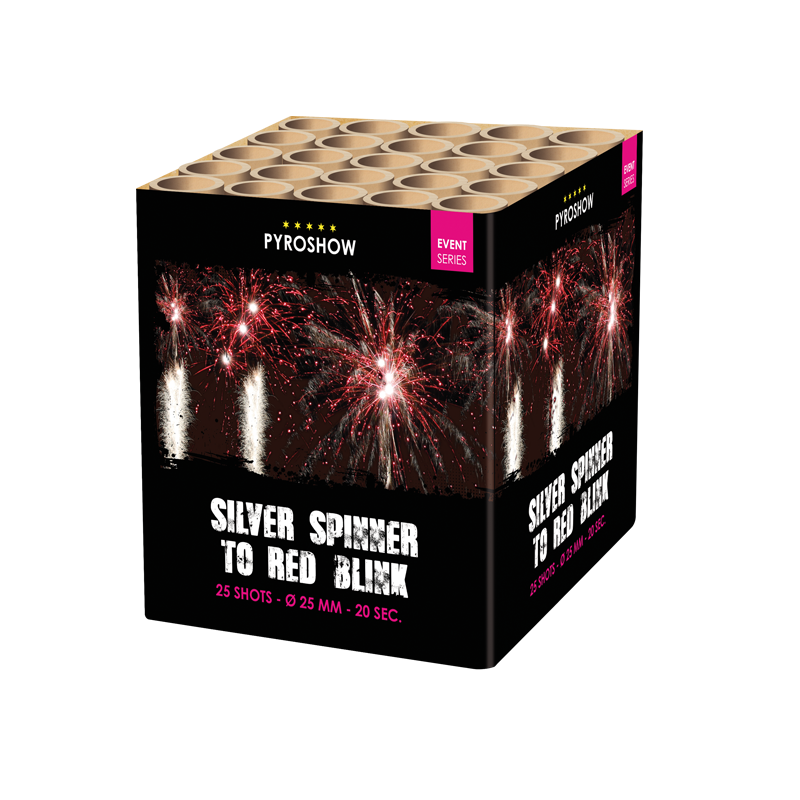 Silver Spinner to Red Blink w. Blue Stars, Green Blink w. Purple Stars, Red Blink w. Silver Blink