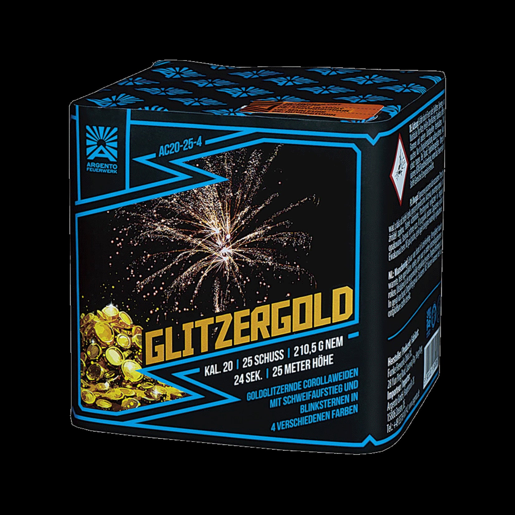 Argento Vuurwerk Glitzergold 25 Shots