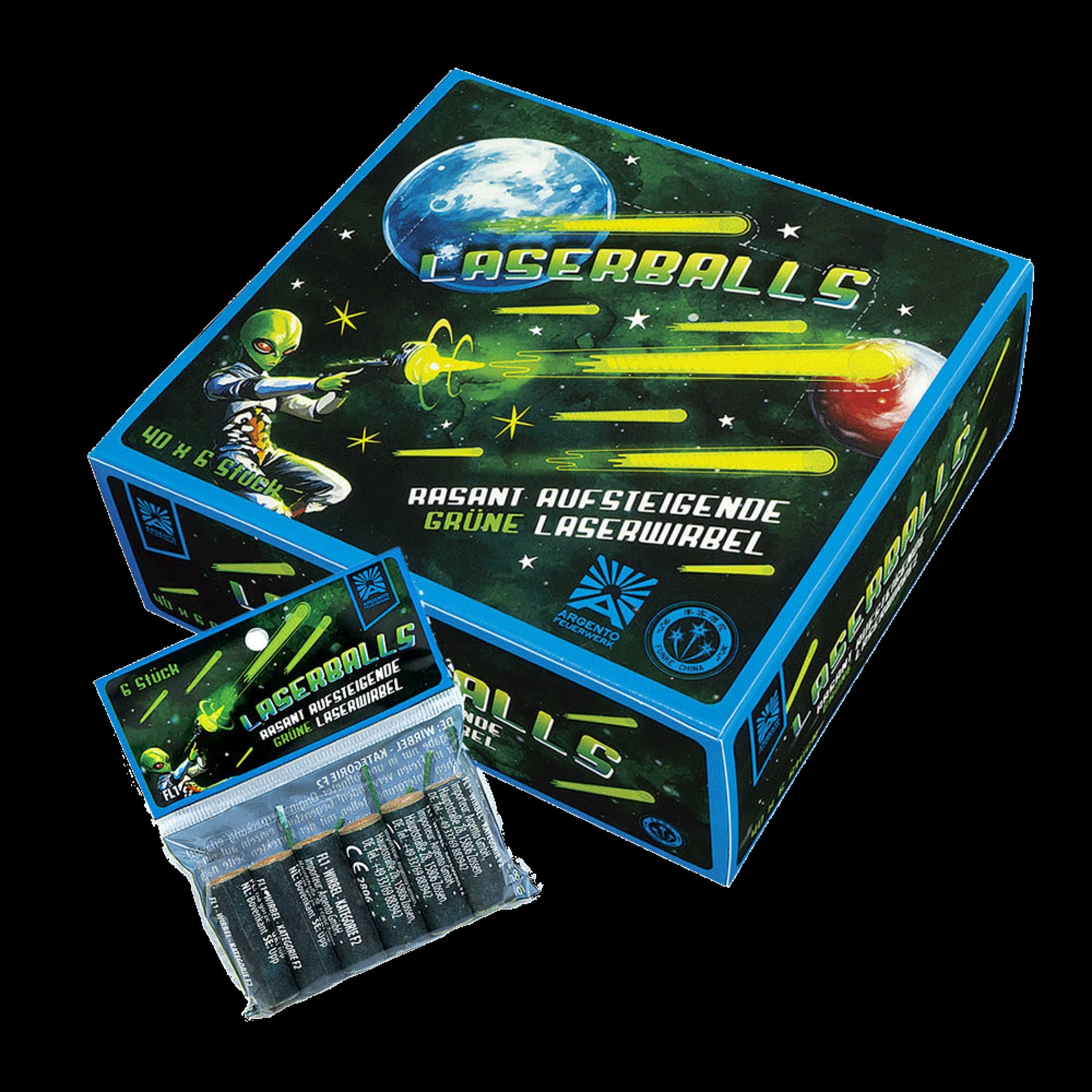 Argento Vuurwerk Laserballs 6st.