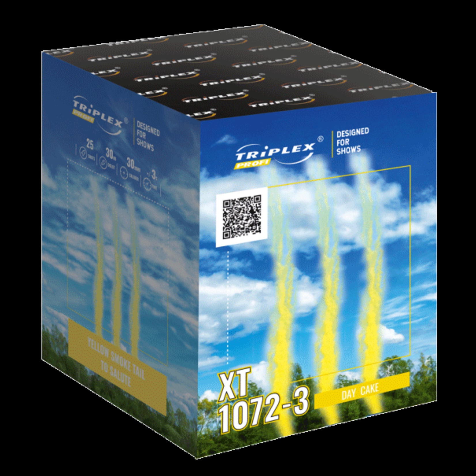 Triplex Fireworks XT1072-3 Day Cake Yellow